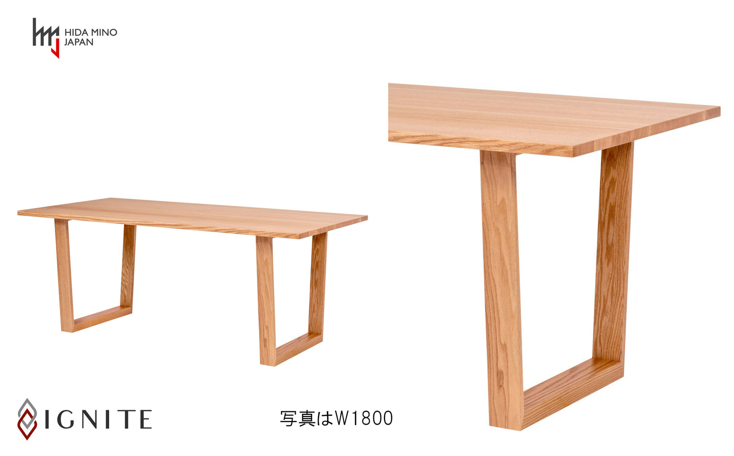0142 ダイニングテーブル(角型長方/枠脚) JIG-TTO1/DL3 天板オーク