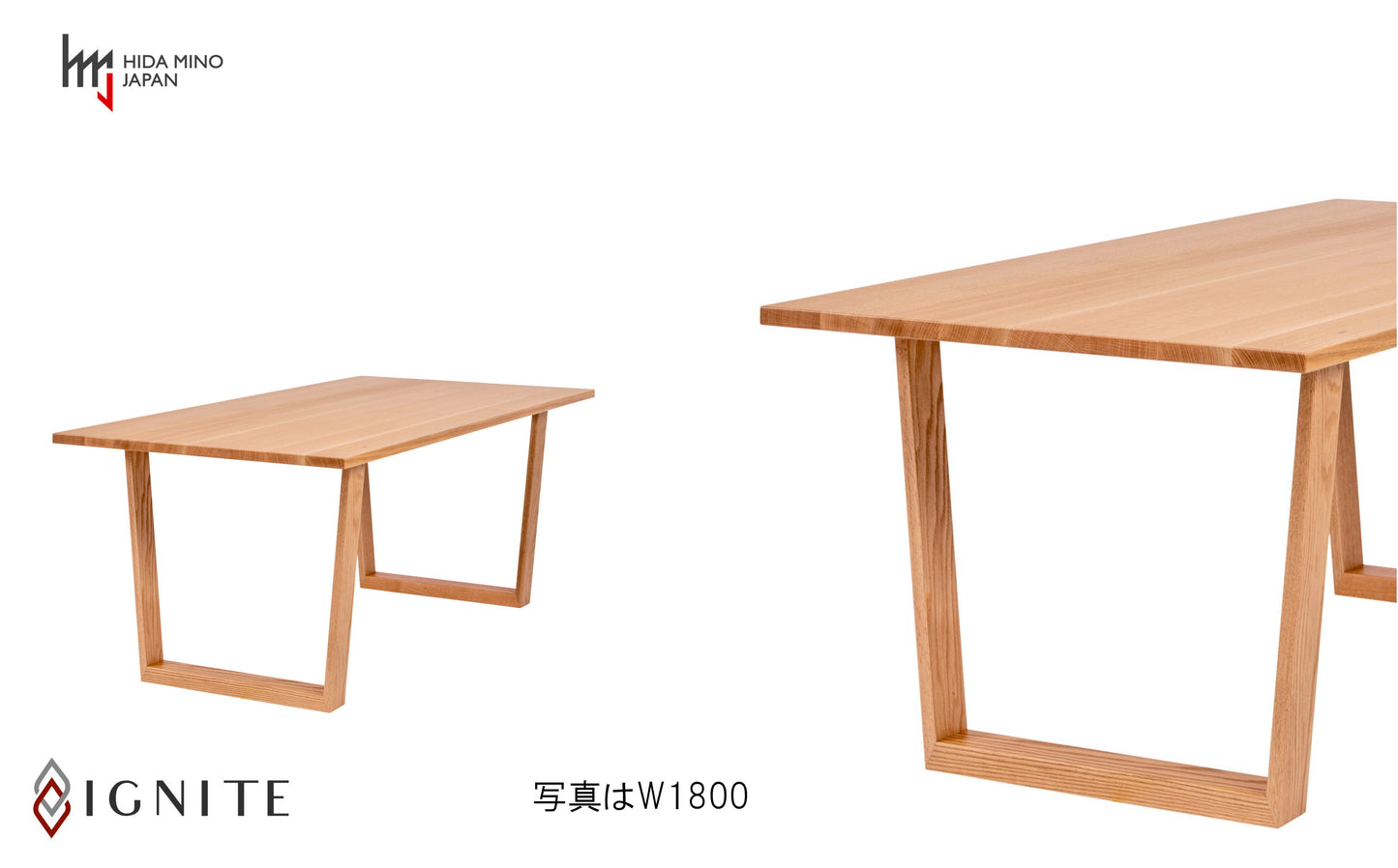 0142 ダイニングテーブル(角型長方/枠脚) JIG-TTO1/DL3 天板オーク